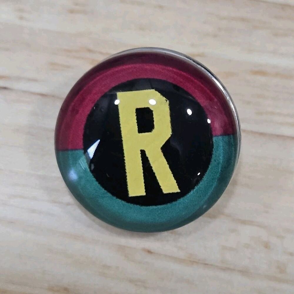 Snap Jewelry Monogram Letter R Green Red Button Fits Ginger Noosa Accessories